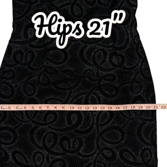 Vintage Scott McClintock 90s Glittery Black Velvet Shimmer Maxi Dress Womens 14 - Picture 12 of 15